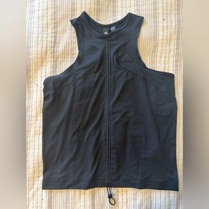adidas Black Athletic Cinchable Front Training Tank